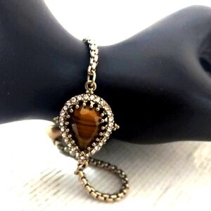 Artisan Crafted Tiger's Eye and Multi Gemstone Magnet Clasp Bracelet